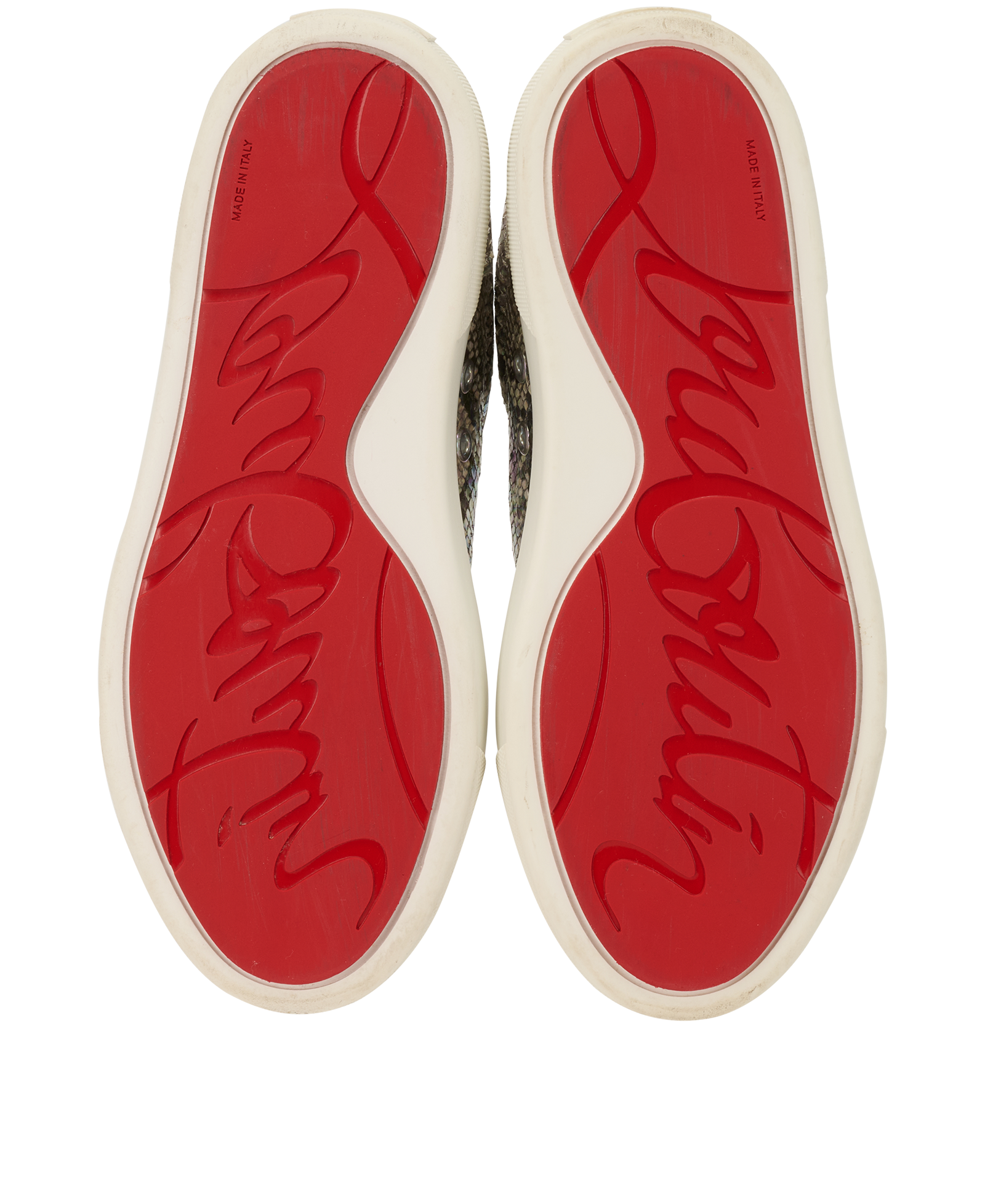 Christian Louboutin Vieirissima Trainers, &pound;320, Shoes, Purple/Silver/White, Leather, Top view