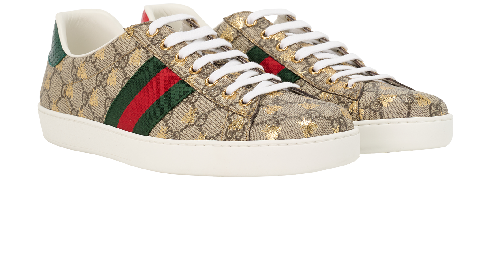 Gucci Bee Ace Trainers, &pound;350, Shoes, Brown, Leather, Side view