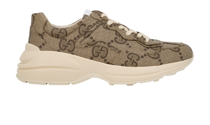 Gucci Rhyton GG Trainers, &pound;350, Shoes, Brown, Canvas, Front view