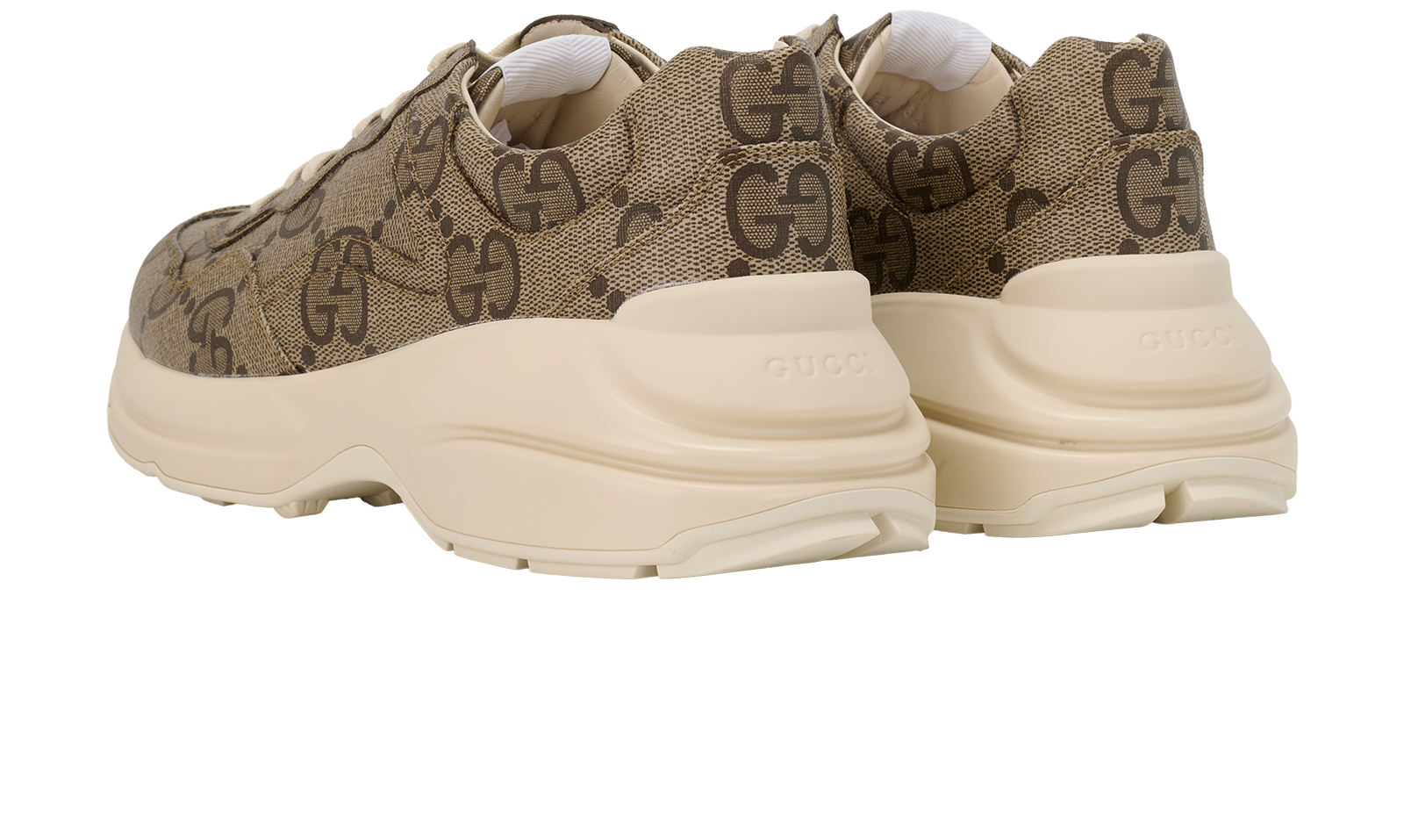 Gucci Rhyton GG Trainers, &pound;350, Shoes, Brown, Canvas, Back view
