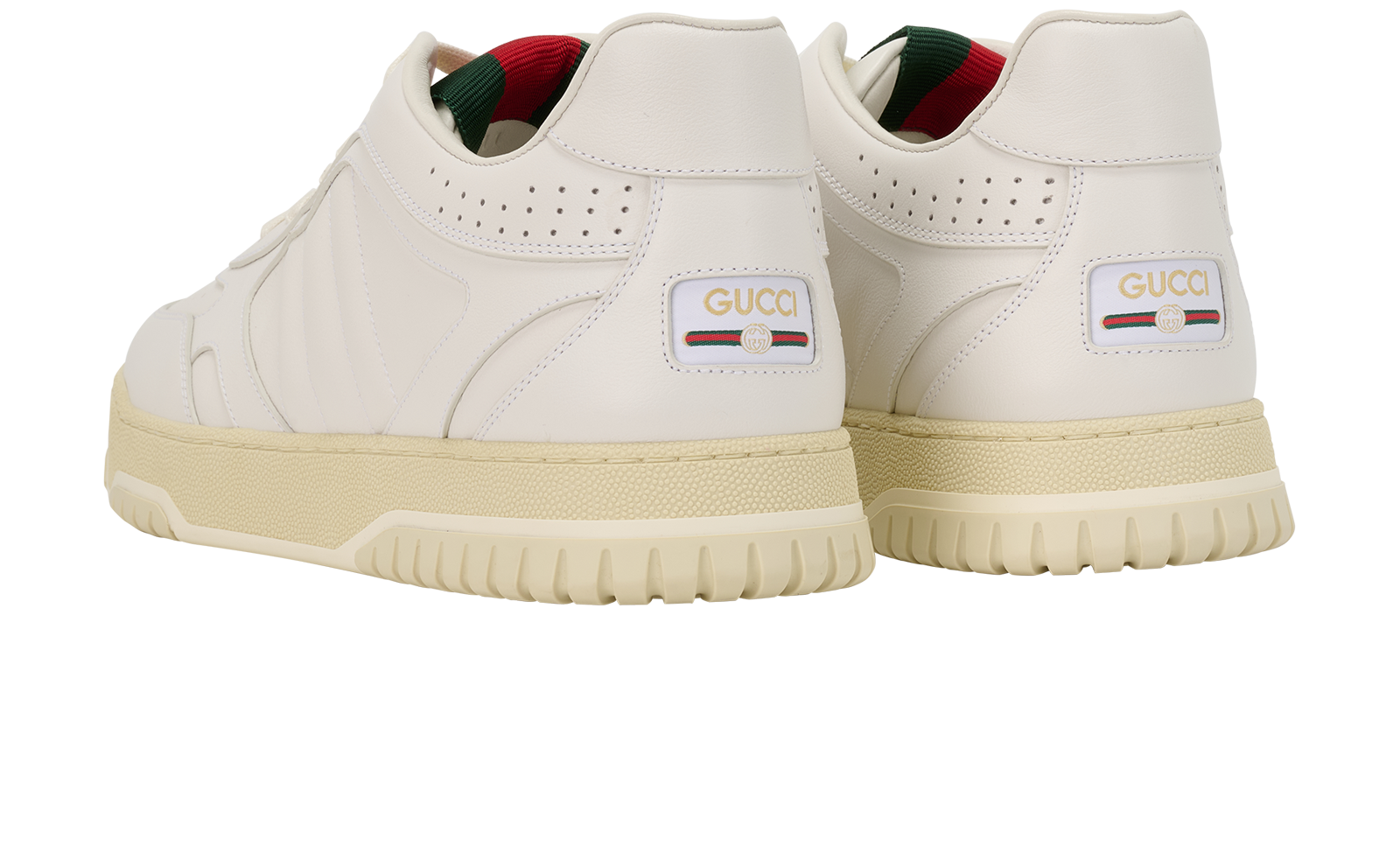 Gucci Re Web Trainers, &pound;350, Shoes, White, Leather, Back view