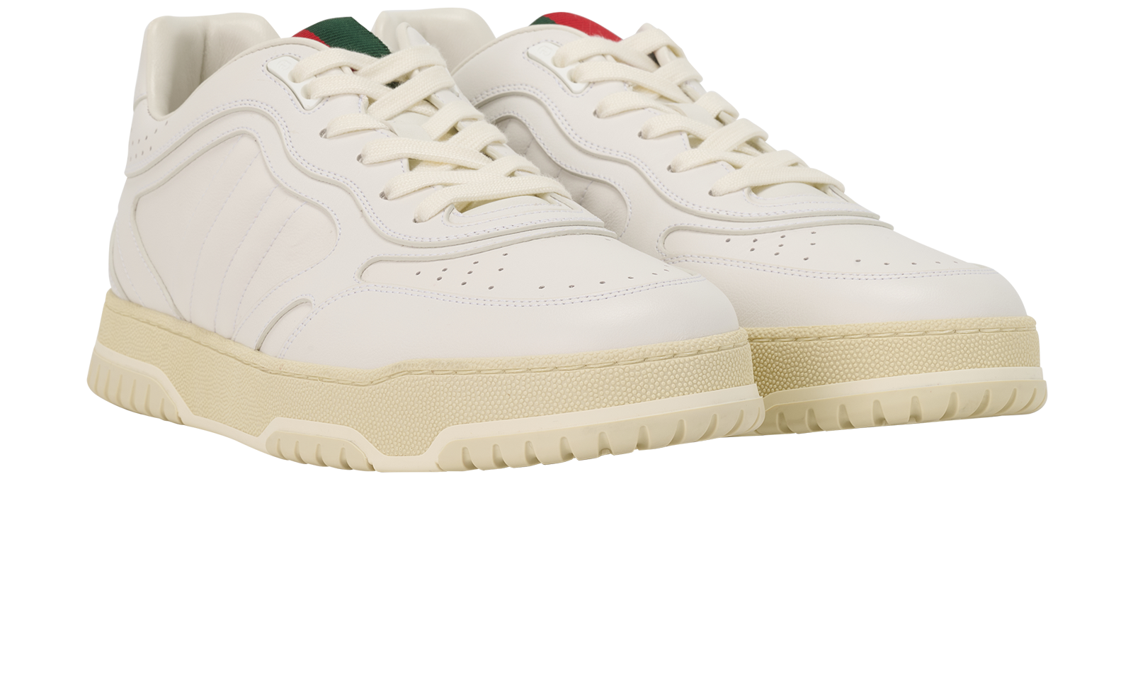 Gucci Re Web Trainers, &pound;350, Shoes, White, Leather, Side view