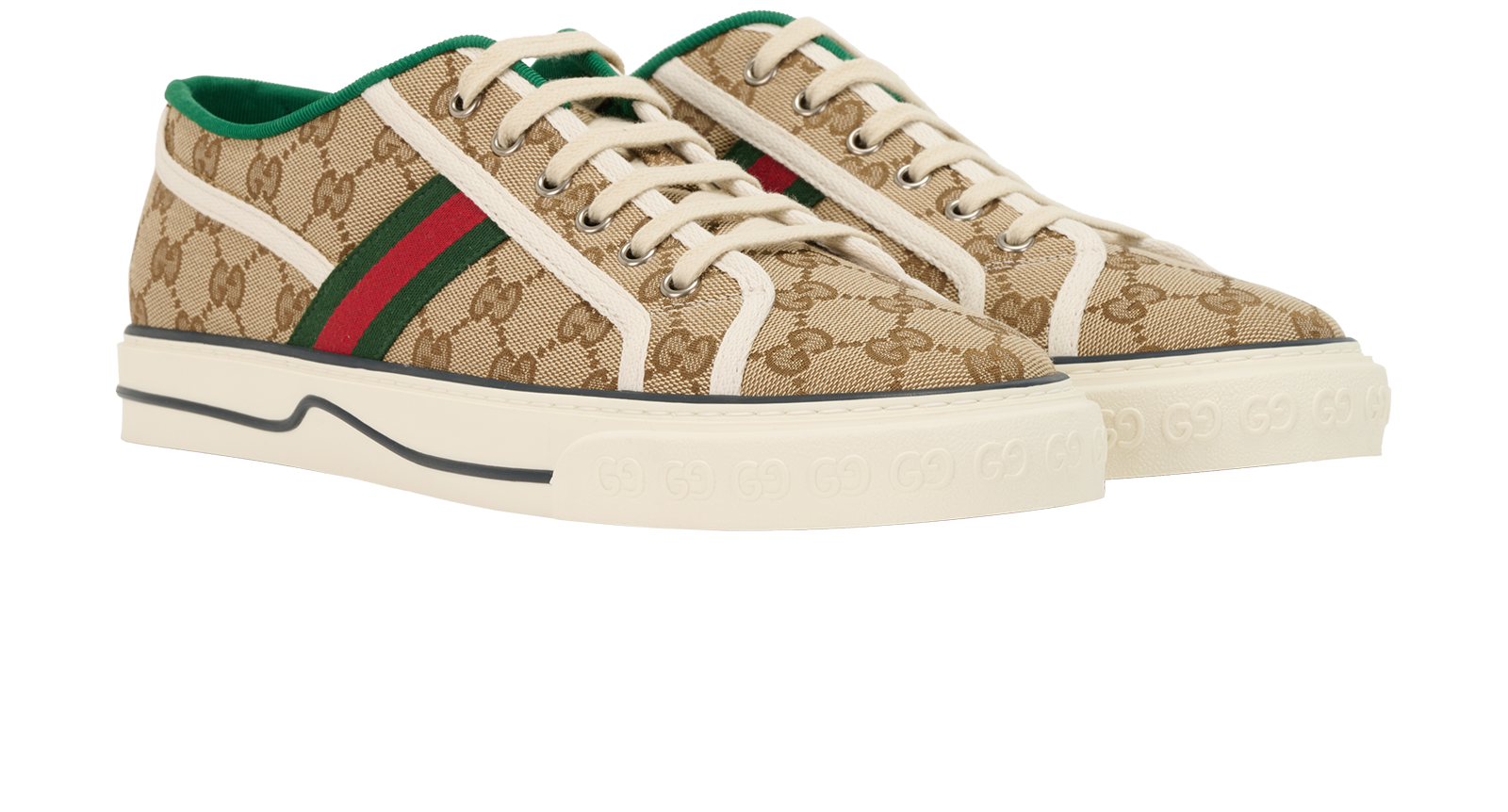 Gucci GG Tennis 1977 Trainers, &pound;295, Shoes, Beige, Canvas, Side view