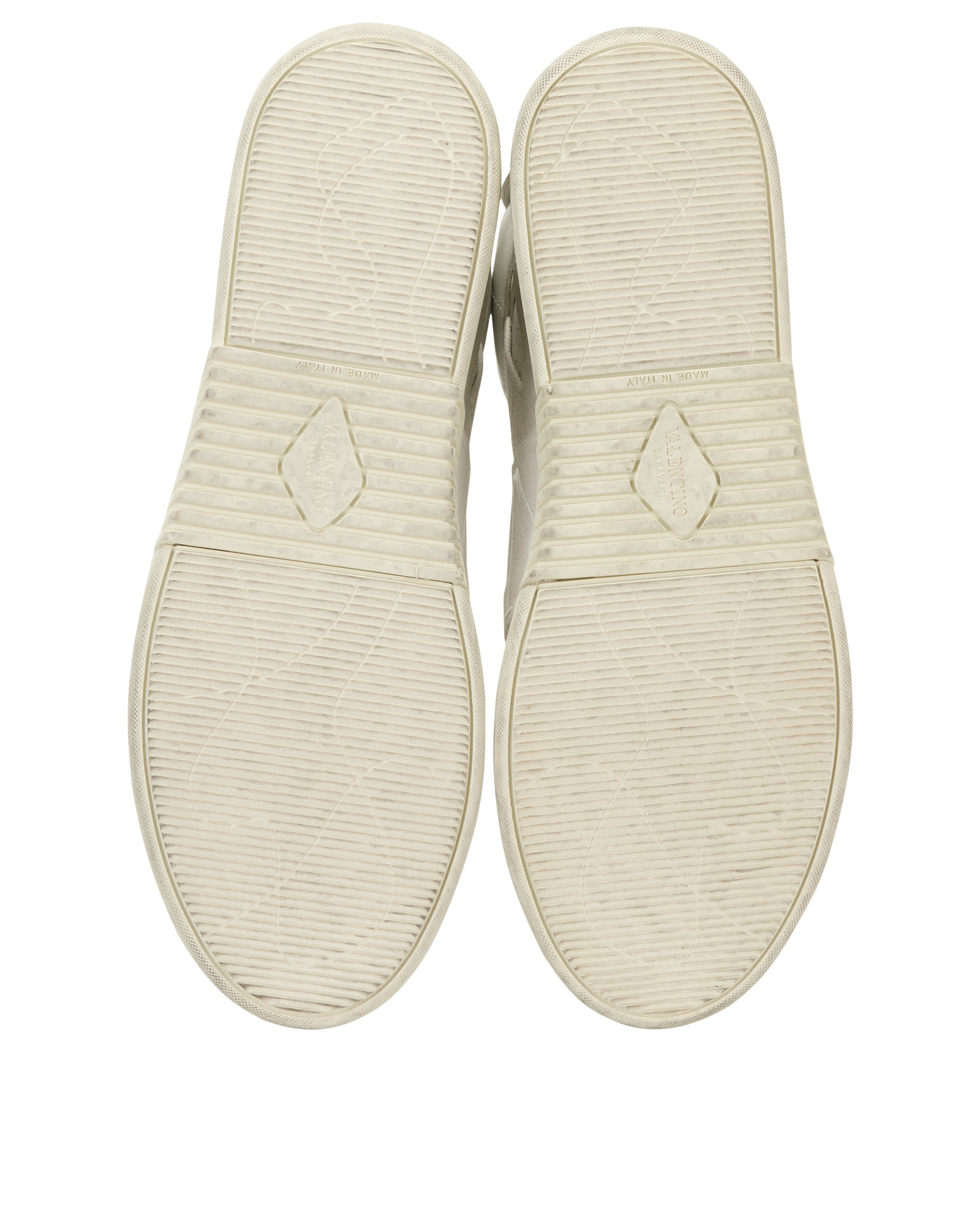 Valentino VL7N Distressed Trainers, &pound;250, Shoes, White, Leather, Top view