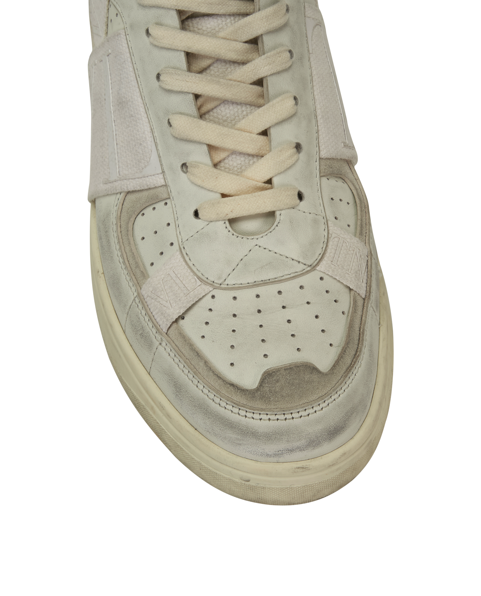 Valentino VL7N Distressed Trainers, &pound;250, Shoes, White, Leather, Other view
