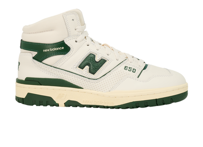 Aime Leon Dore x New Balance 650 Sneakers, &pound;80, Shoes, Green/White, Leather, Front view