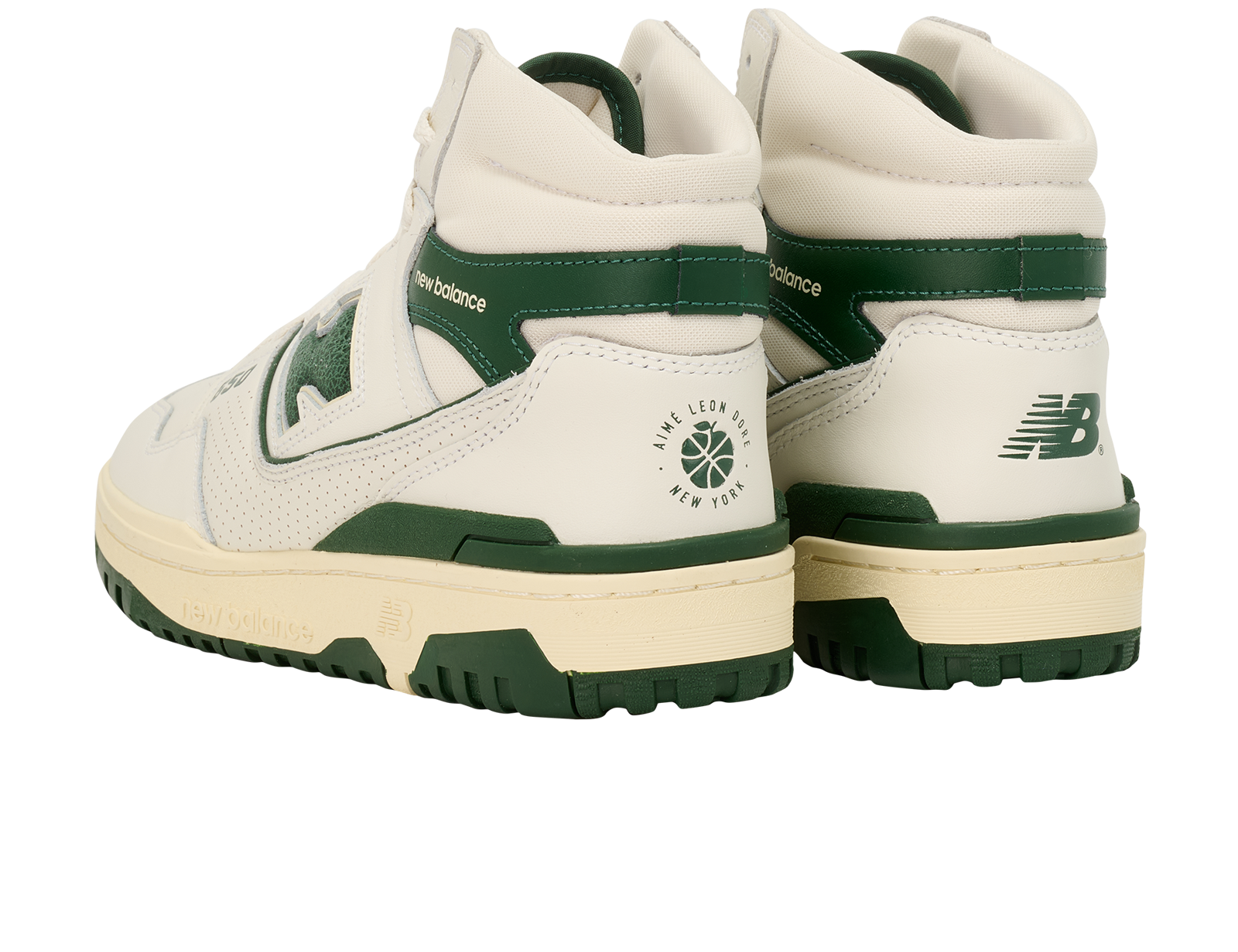 Aime Leon Dore x New Balance 650 Sneakers, &pound;80, Shoes, Green/White, Leather, Back view