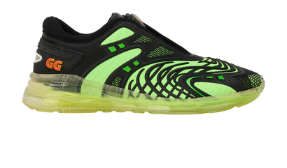 Gucci Ultrapacer R Trainers, &pound;250, Shoes, Black/Green, Rubber, Front view
