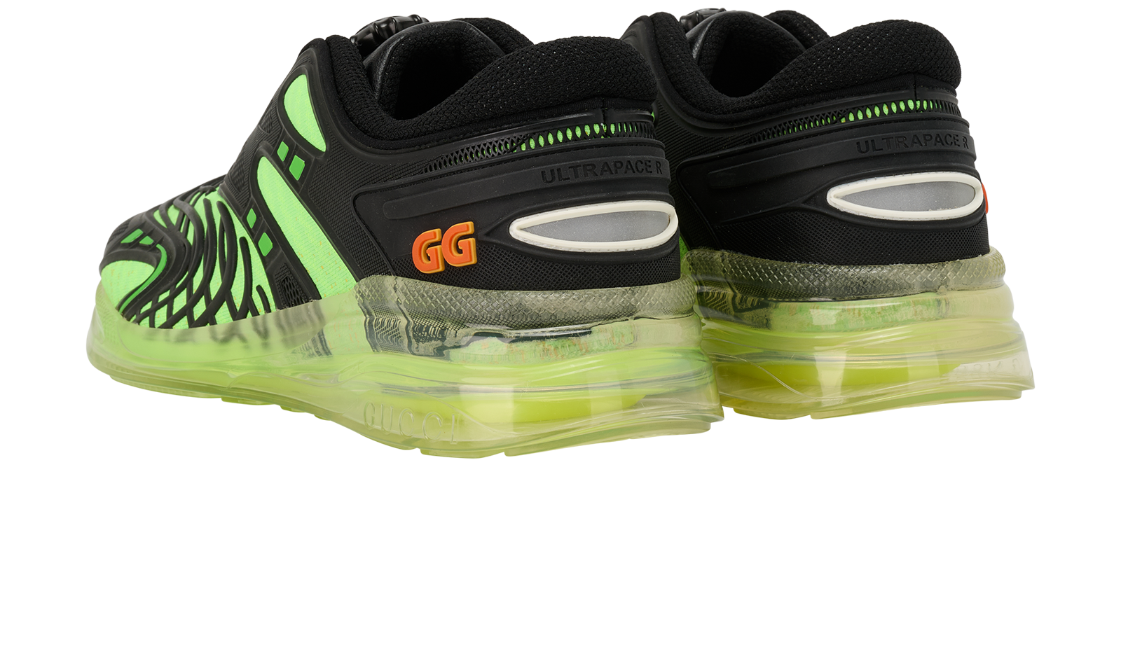 Gucci Ultrapacer R Trainers, &pound;250, Shoes, Black/Green, Rubber, Back view