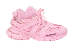 Balenciaga Track Faux Fur Trainers, Leather, Pink, UK7, DB/B, 3*