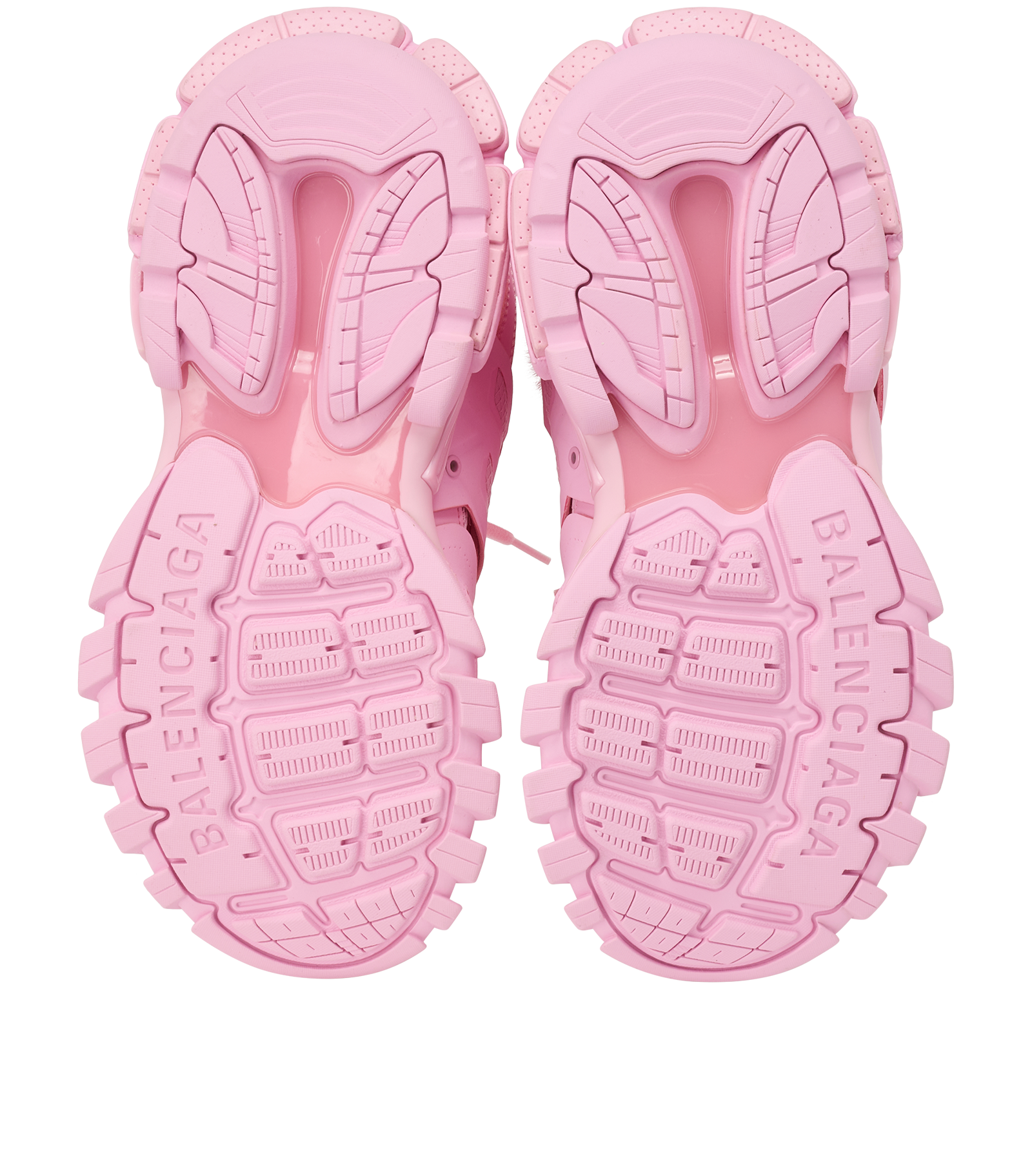 Balenciaga Track Faux Fur Trainers, &pound;320, Shoes, Pink, Faux Fur/Leather, Top view