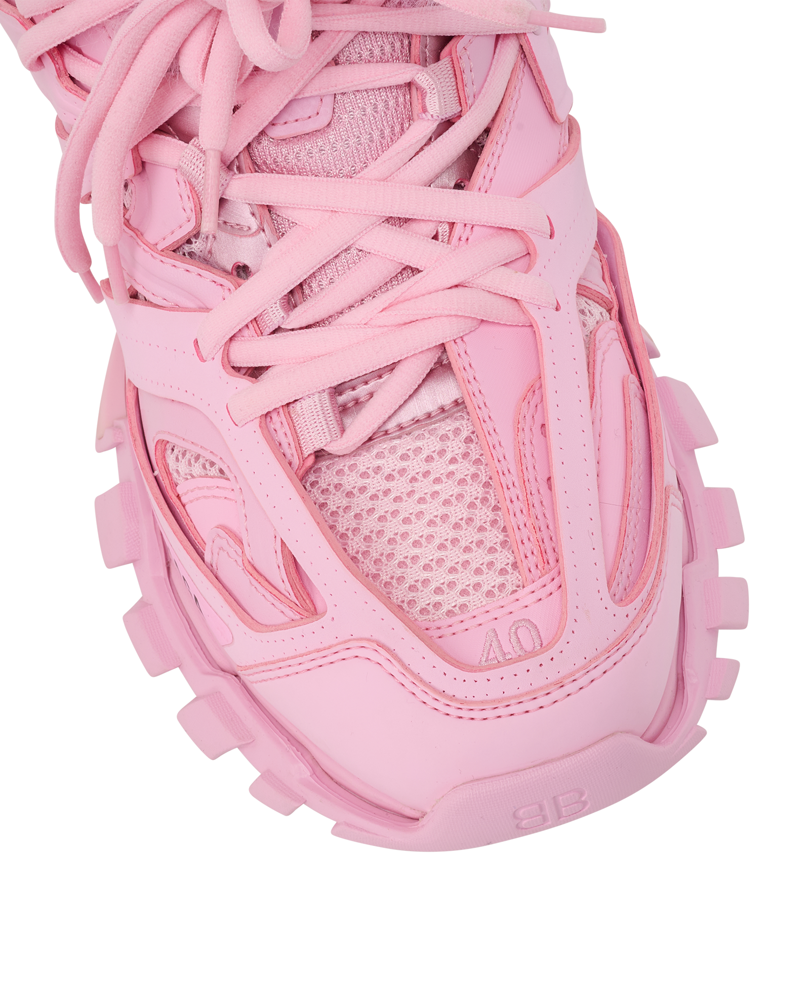 Balenciaga Track Faux Fur Trainers, &pound;320, Shoes, Pink, Faux Fur/Leather, Other view