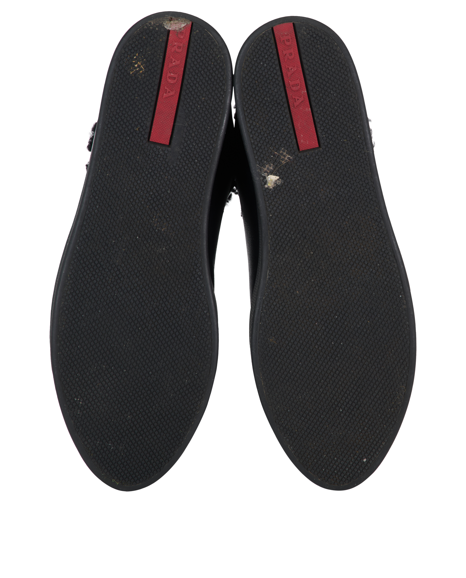 Prada Shearling Hight Top Sneakers, &pound;250, Shoes, Black, Leather, Top view