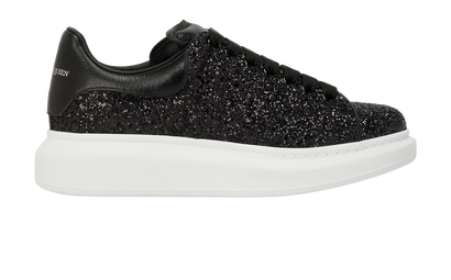 Alexander McQueen Oversized Sneakers, &pound;350, Shoes, Black, Leather, Front view