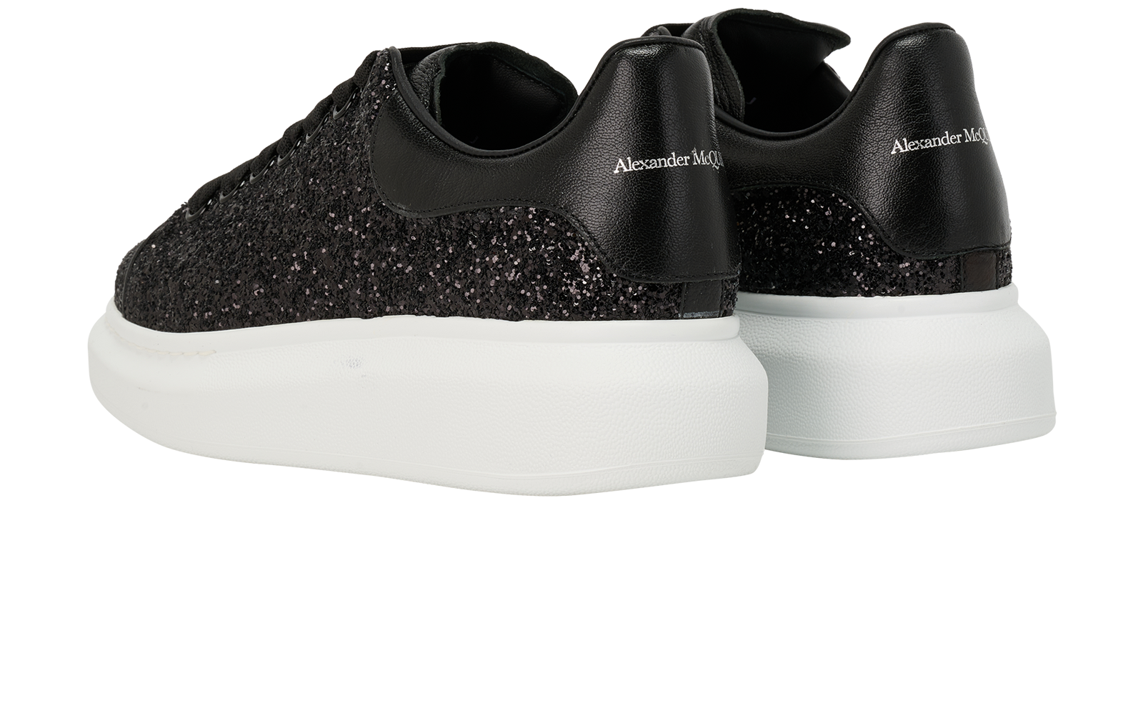 Alexander McQueen Oversized Sneakers, &pound;350, Shoes, Black, Leather, Back view