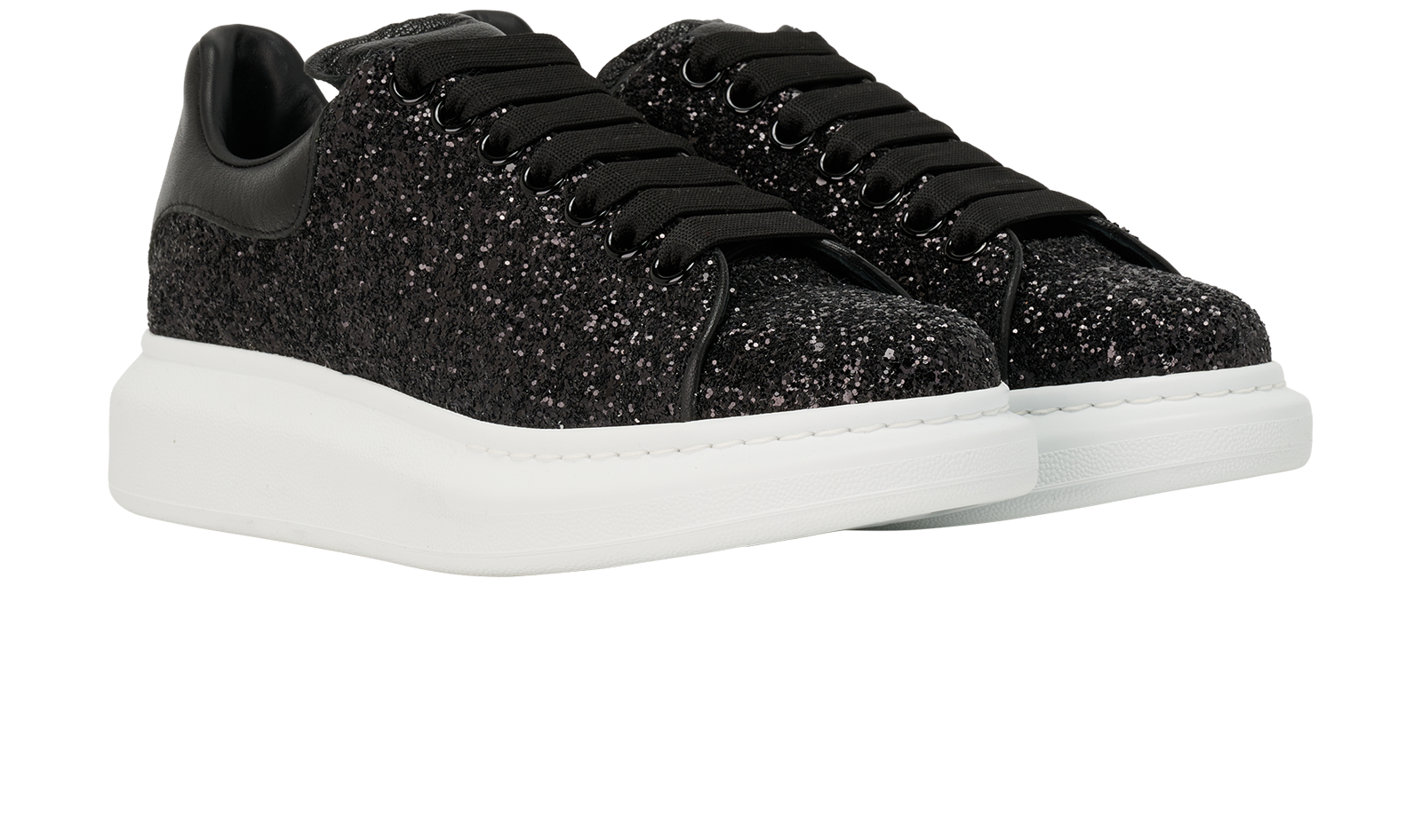 Alexander McQueen Oversized Sneakers, &pound;350, Shoes, Black, Leather, Side view