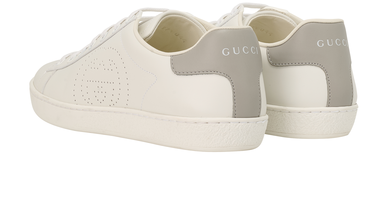 Gucci Interlocking G Ace Trainers, &pound;250, Shoes, White, Leather, Back view
