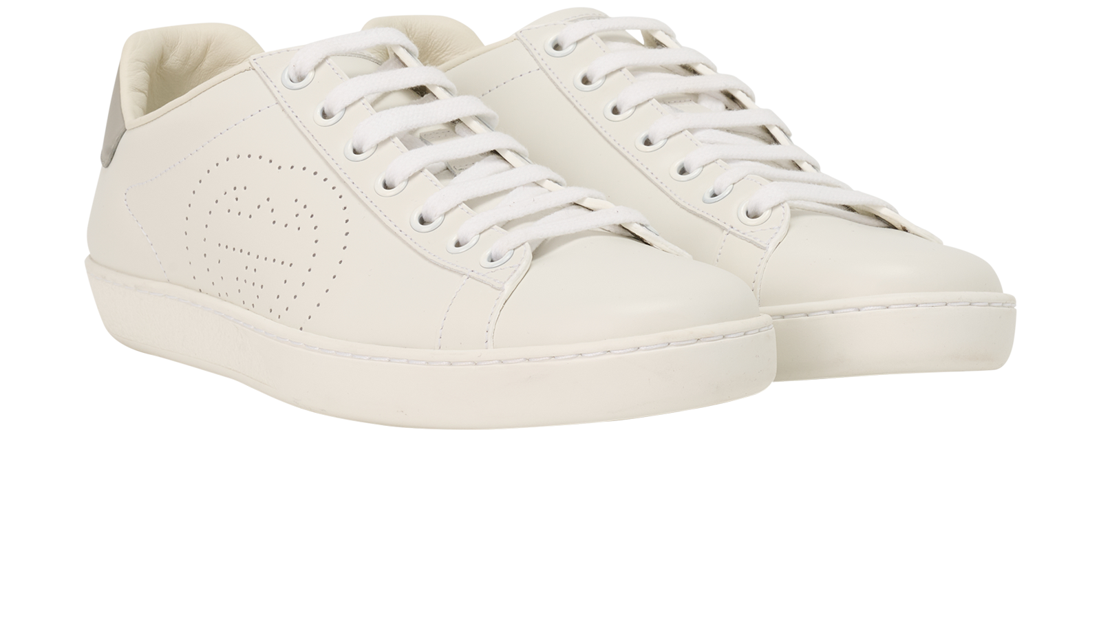 Gucci Interlocking G Ace Trainers, &pound;250, Shoes, White, Leather, Side view