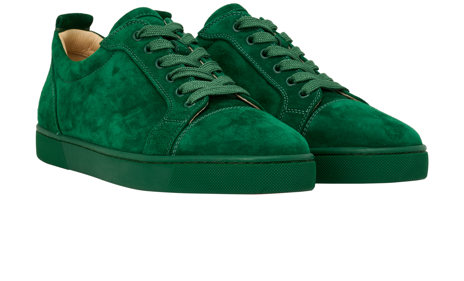 Christian Louboutin Trainers, &pound;395, Shoes, Green, Suede, Side view