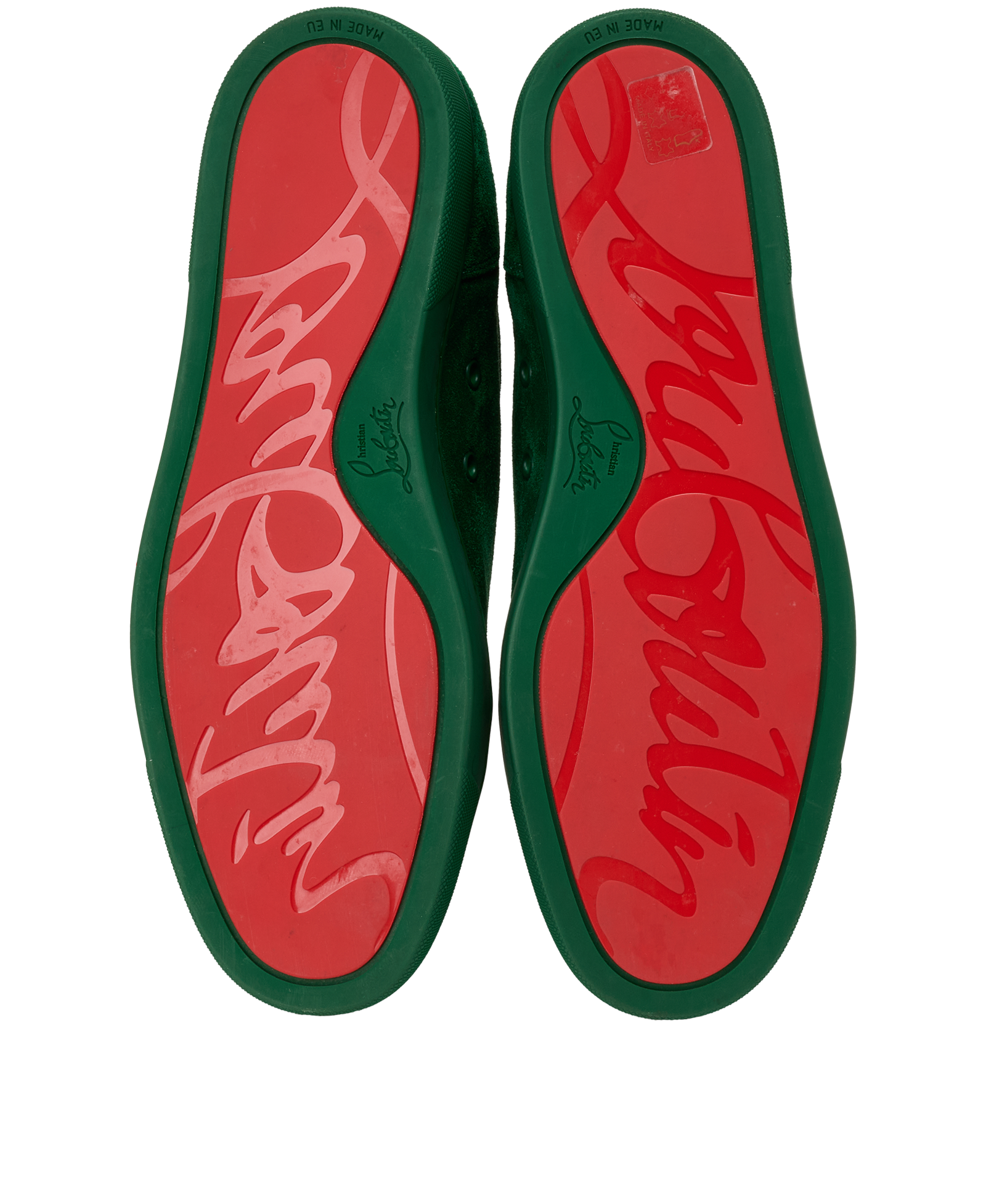 Christian Louboutin Trainers, &pound;395, Shoes, Green, Suede, Top view