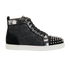 Christian Louboutin Lou Spikes Orlato Trainers, &pound;350, Shoes, Black, Leather, Front view
