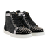 Christian Louboutin Lou Spikes Orlato Trainers, &pound;350, Shoes, Black, Leather, Side view