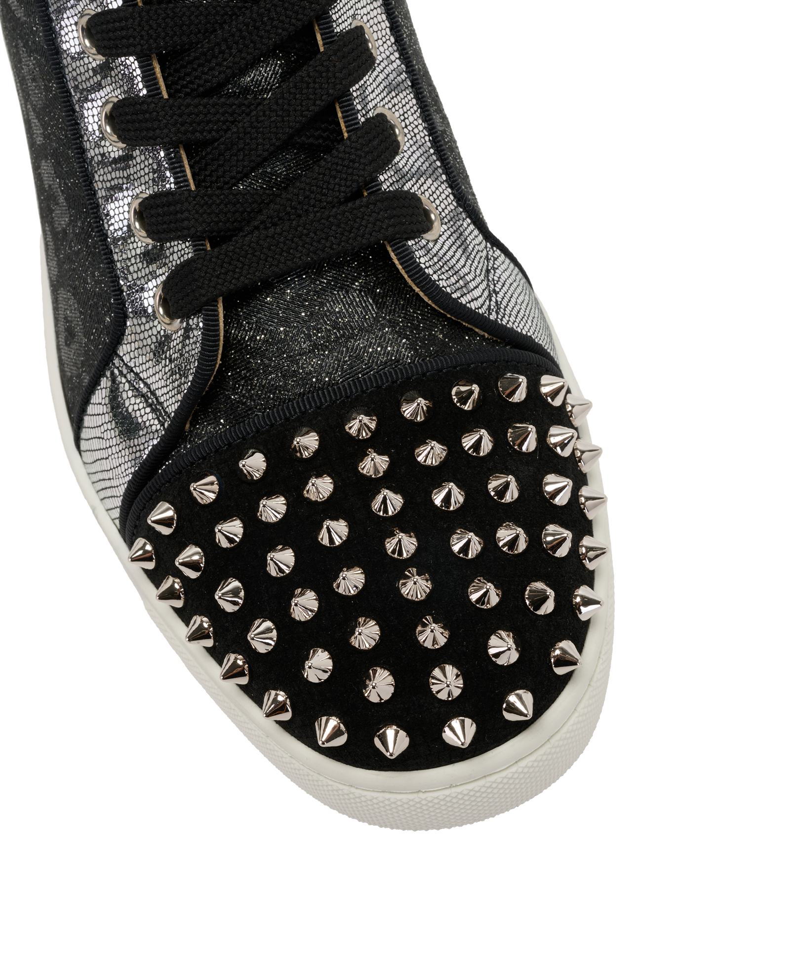 Christian Louboutin Lou Spikes Orlato Trainers, &pound;350, Shoes, Black, Leather, Other view