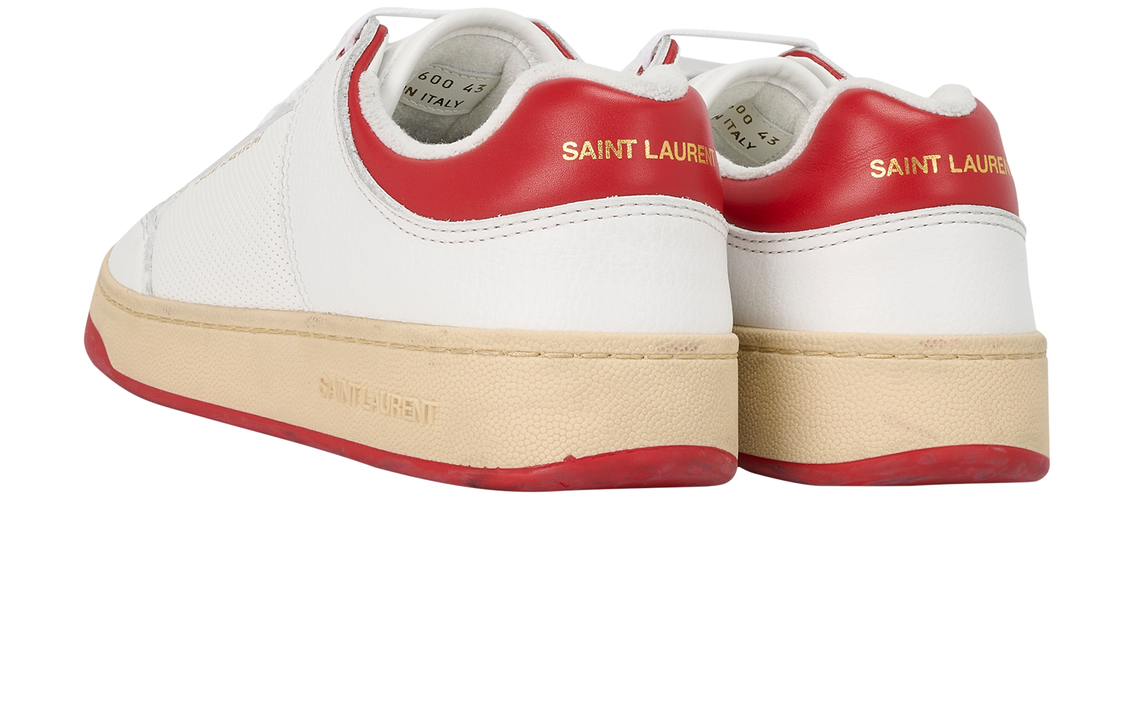Saint Laurent SL/61 Trainers, &pound;350, Shoes, Red/White, Leather, Back view