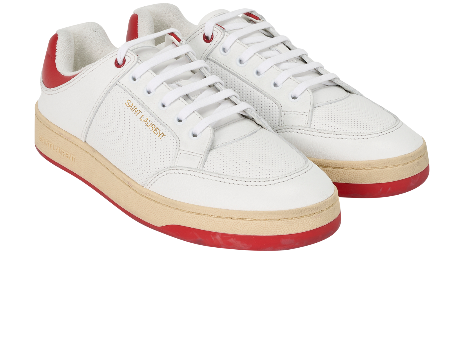 Saint Laurent SL/61 Trainers, &pound;350, Shoes, Red/White, Leather, Side view
