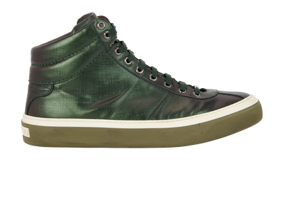Jimmy Choo Belgravia Trainers, &pound;150, Shoes, Green, Leather, Front view