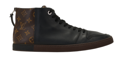Louis Vuitton Line Up Sneakers, &pound;230, Shoes, Black/Brown, Canvas/Leather, Front view