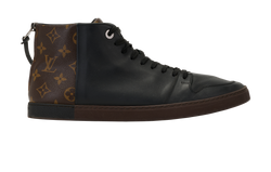 Louis Vuitton Line Up Sneakers,Mens,Leather/Canvas,Black/Mono,UK9.5,DB,1*