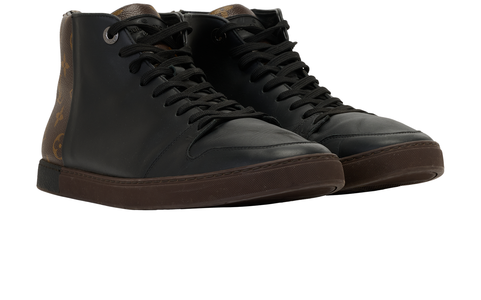 Louis Vuitton Line Up Sneakers, &pound;230, Shoes, Black/Brown, Canvas/Leather, Side view