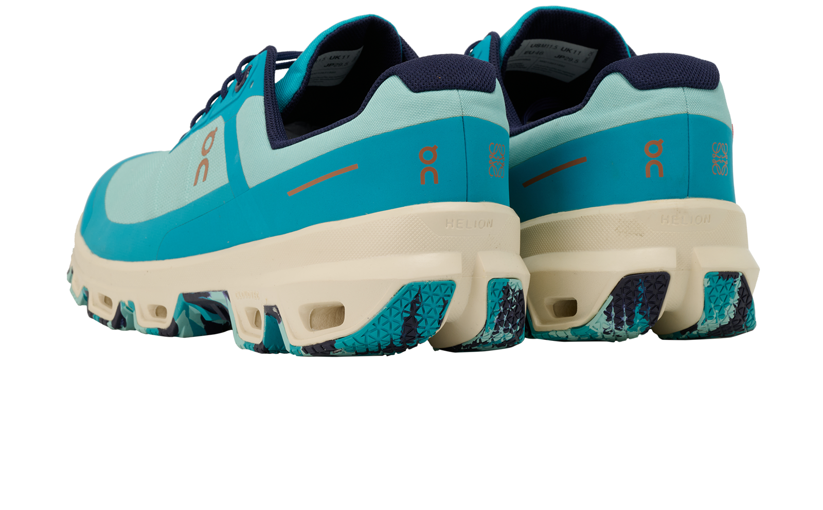 Loewe X ON Cloudventure Trainers, &pound;250, Shoes, Blue/Light Blue, Polyester Mix, Back view