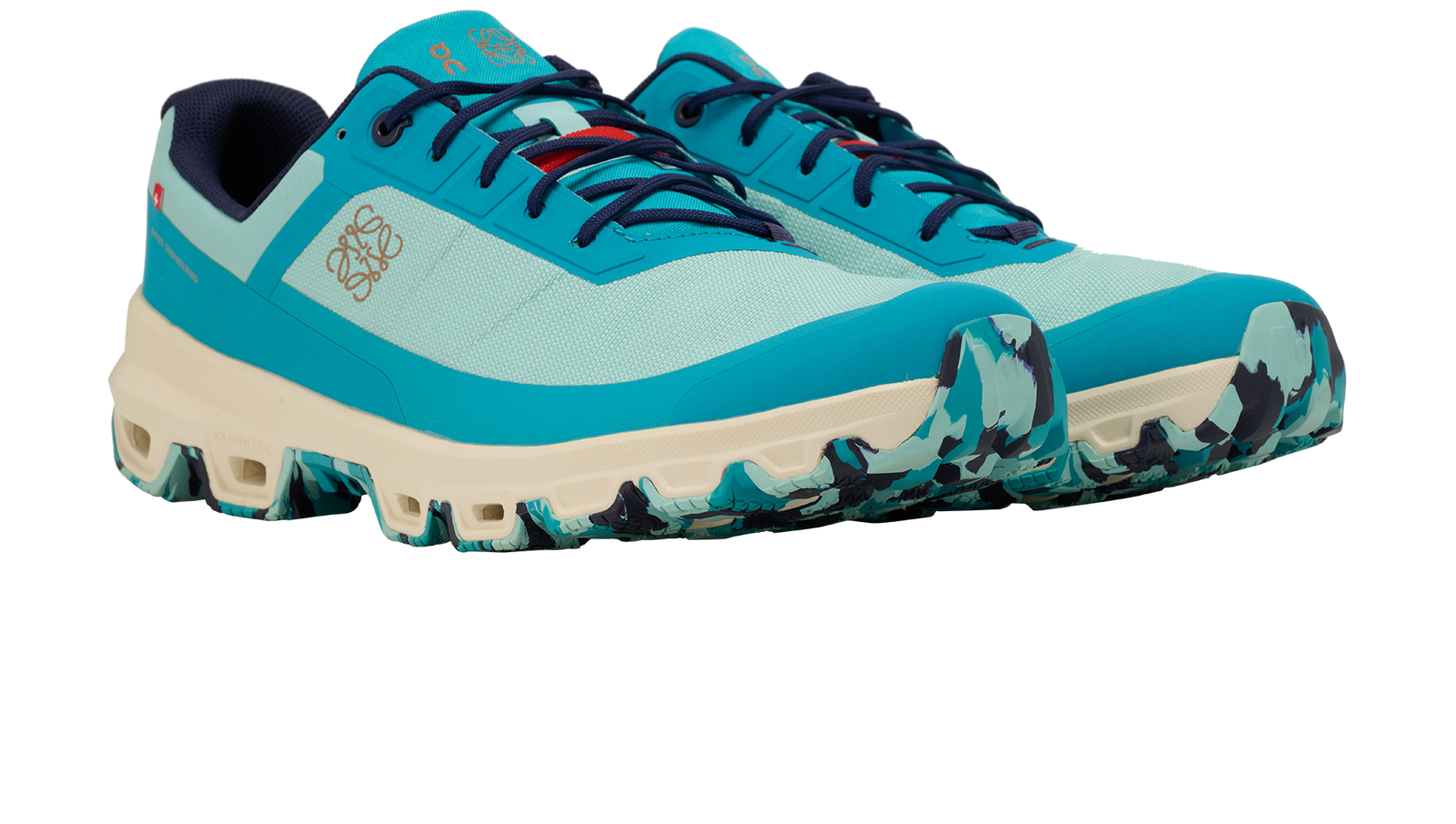 Loewe X ON Cloudventure Trainers, &pound;250, Shoes, Blue/Light Blue, Polyester Mix, Side view