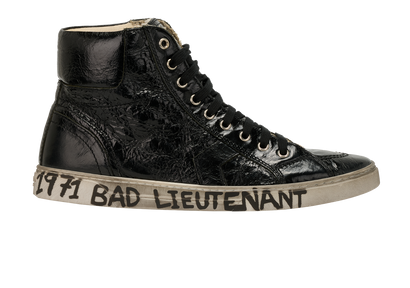 Saint Laurent Bad Lieutenant Trainers, &pound;190, Shoes, Black, Leather, Front view