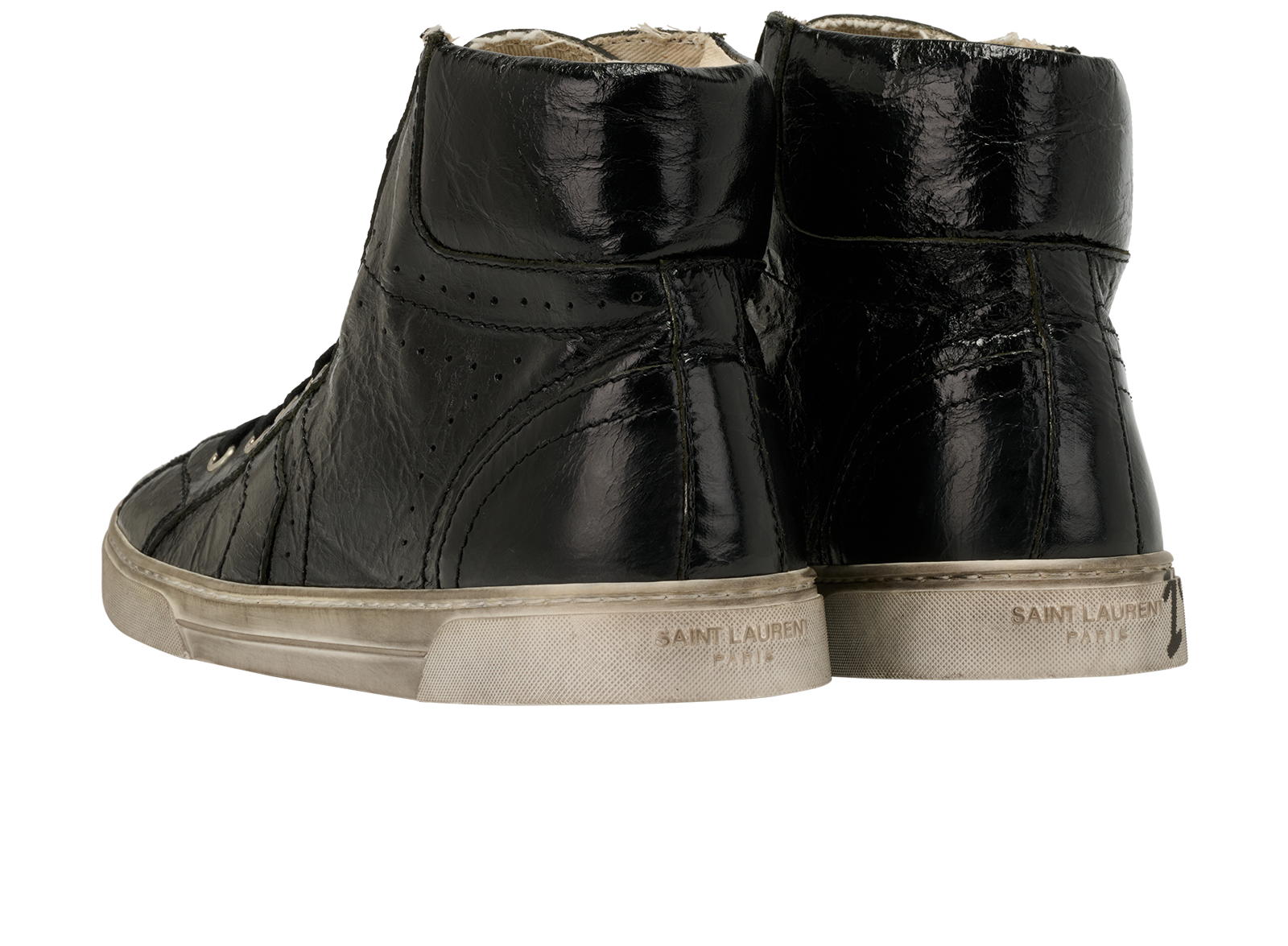 Saint Laurent Bad Lieutenant Trainers, &pound;190, Shoes, Black, Leather, Back view