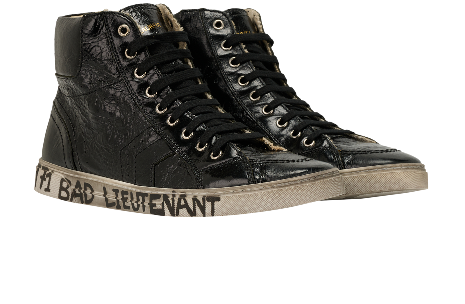 Saint Laurent Bad Lieutenant Trainers, &pound;190, Shoes, Black, Leather, Side view