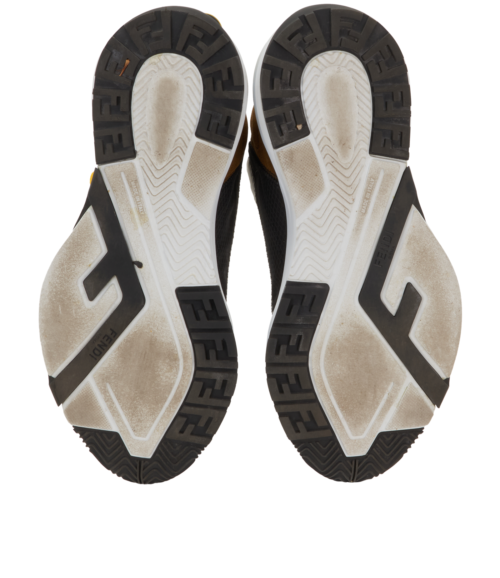Fendi Flow Trainers, &pound;250, Shoes, Black/Yellow, Mesh/Suede, Top view