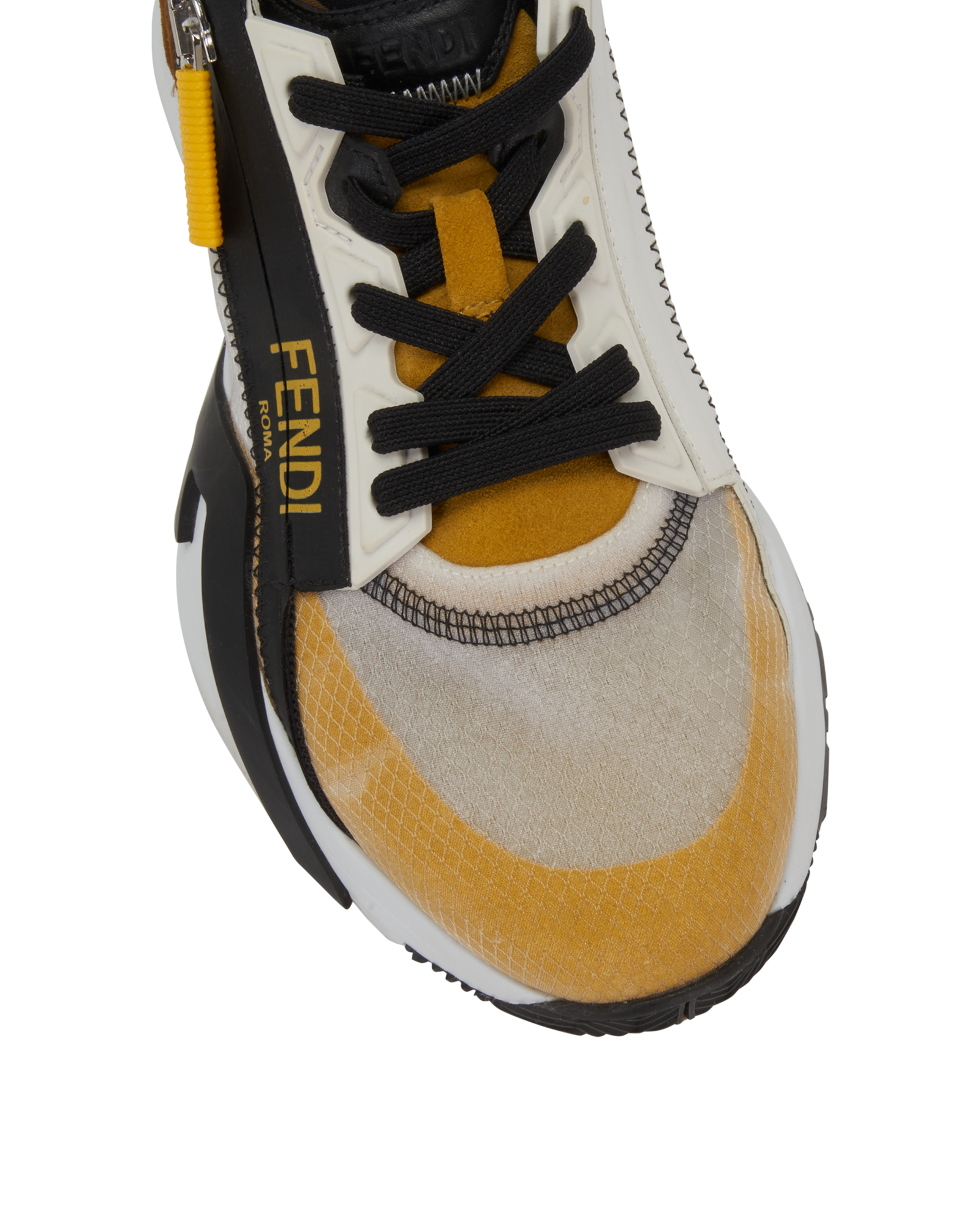 Fendi Flow Trainers, &pound;250, Shoes, Black/Yellow, Mesh/Suede, Other view