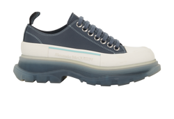 Alexander McQueen Tread Slick Low Top Trainers,Leather,BlueWhite,UK3,DB,2*