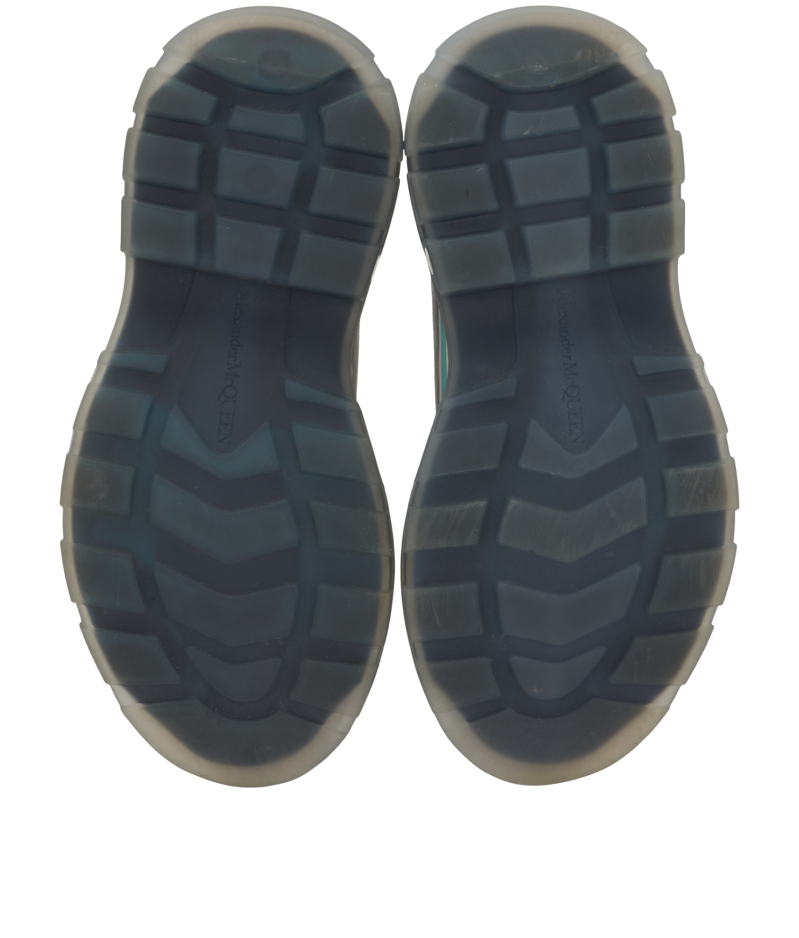 Alexander McQueen Tread Slick Low Top Trainers, &pound;195, Shoes, Blue/White, Leather, Top view