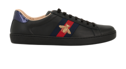 Gucci Ace Sneakers, Mens, Leather, Blk, UK12, DB/B, 3*