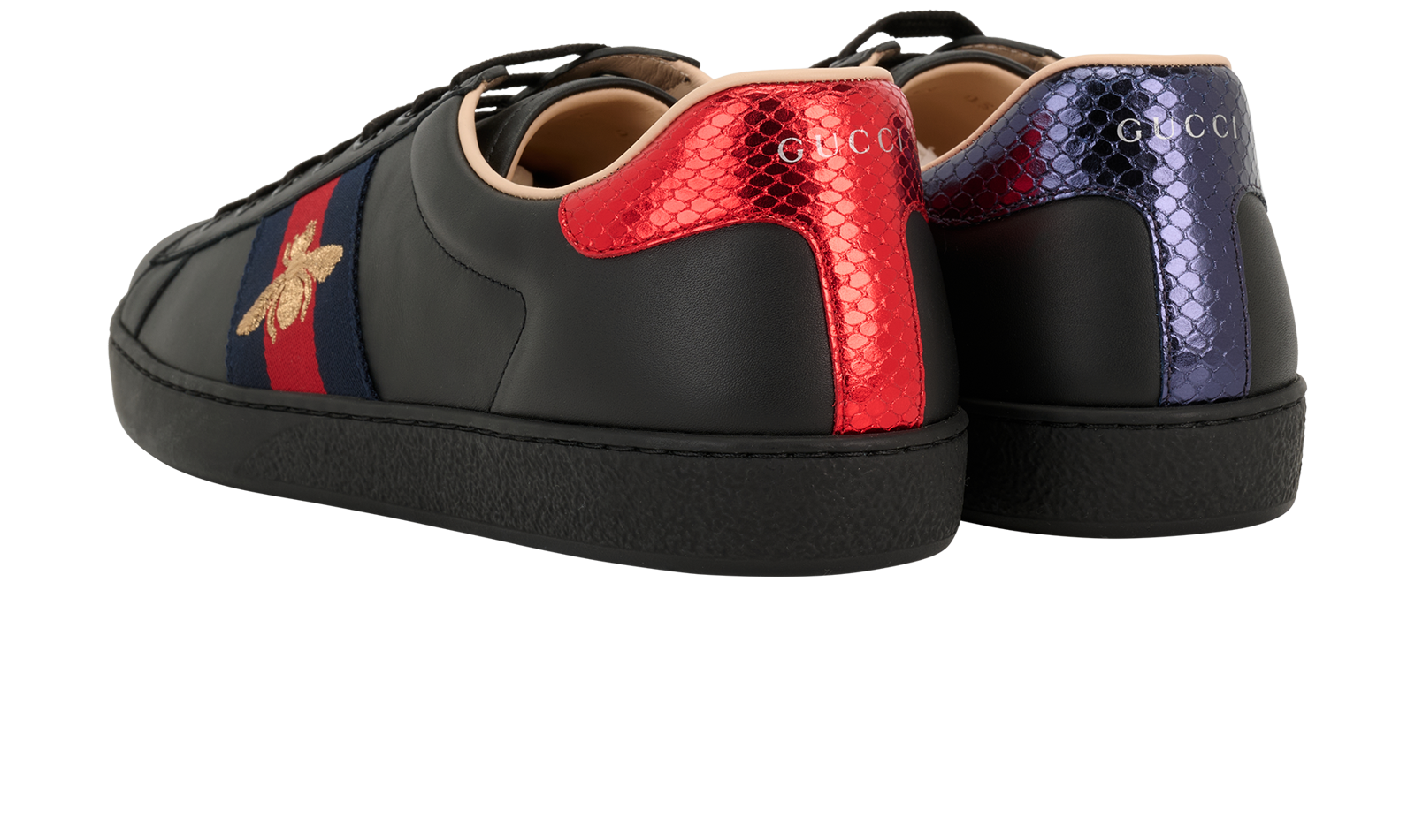 Gucci Ace Sneakers, &pound;320, Shoes, Black, Leather, Back view
