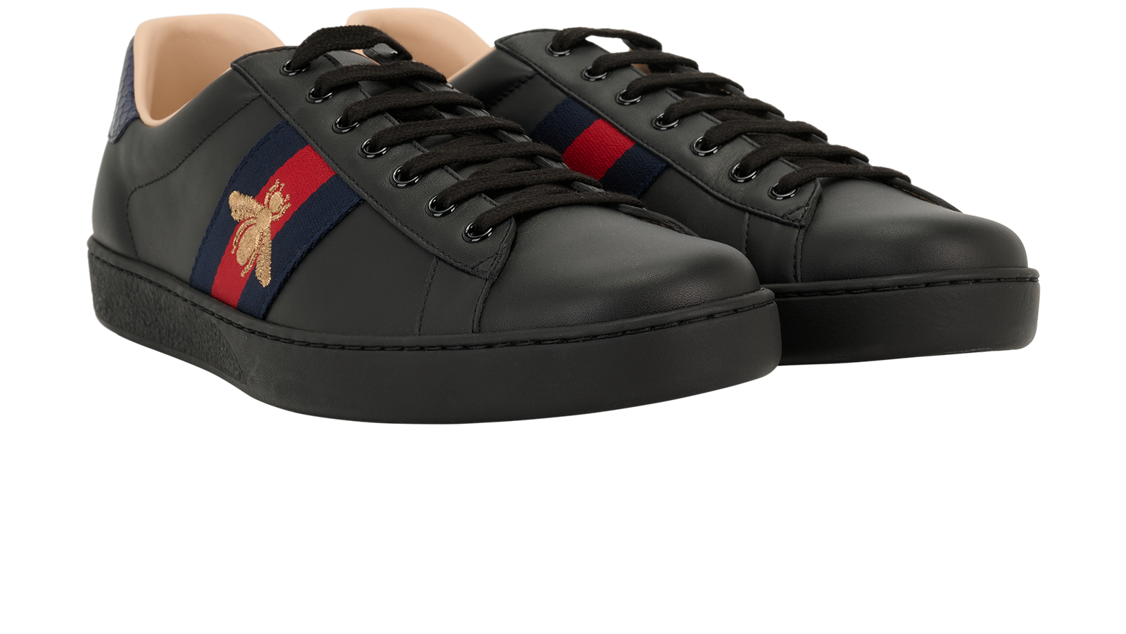 Gucci Ace Sneakers, &pound;320, Shoes, Black, Leather, Side view
