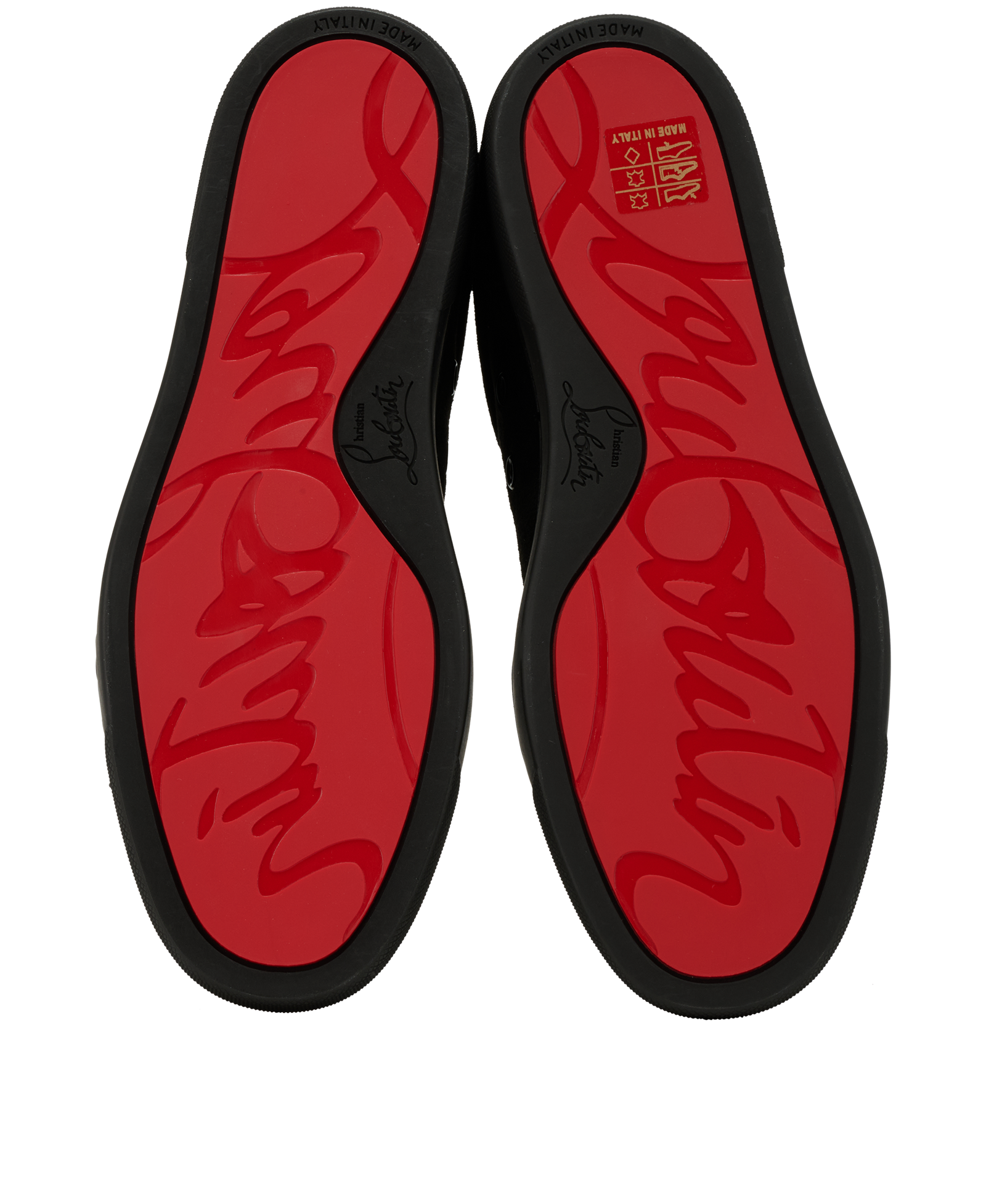 Christian Louboutin Vieira Spikes Trainers, &pound;395, Shoes, Black, Suede, Top view