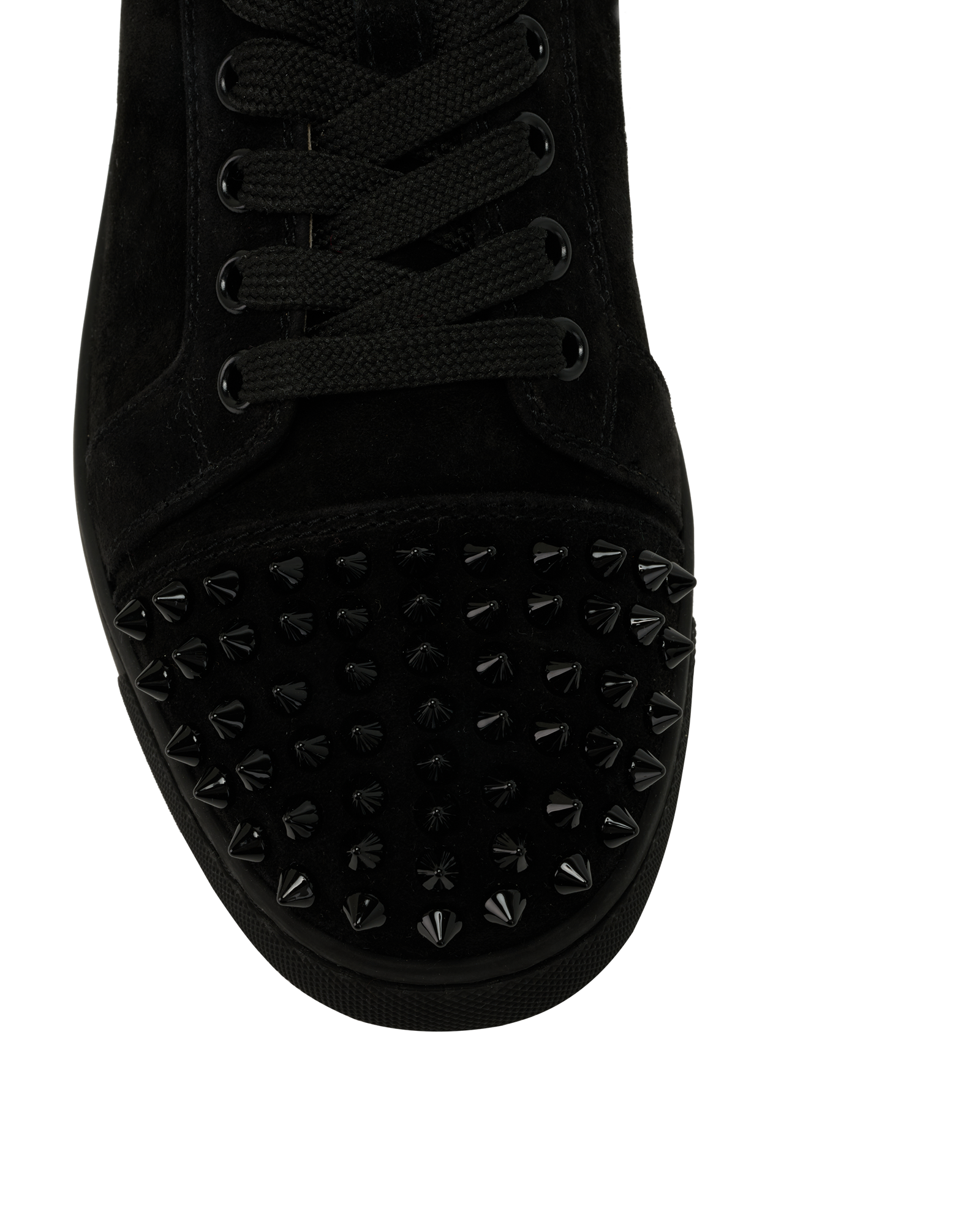 Christian Louboutin Vieira Spikes Trainers, &pound;395, Shoes, Black, Suede, Other view