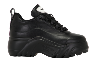 Valentino Flyover Trainers, &pound;220, Shoes, Black, Leather, Front view