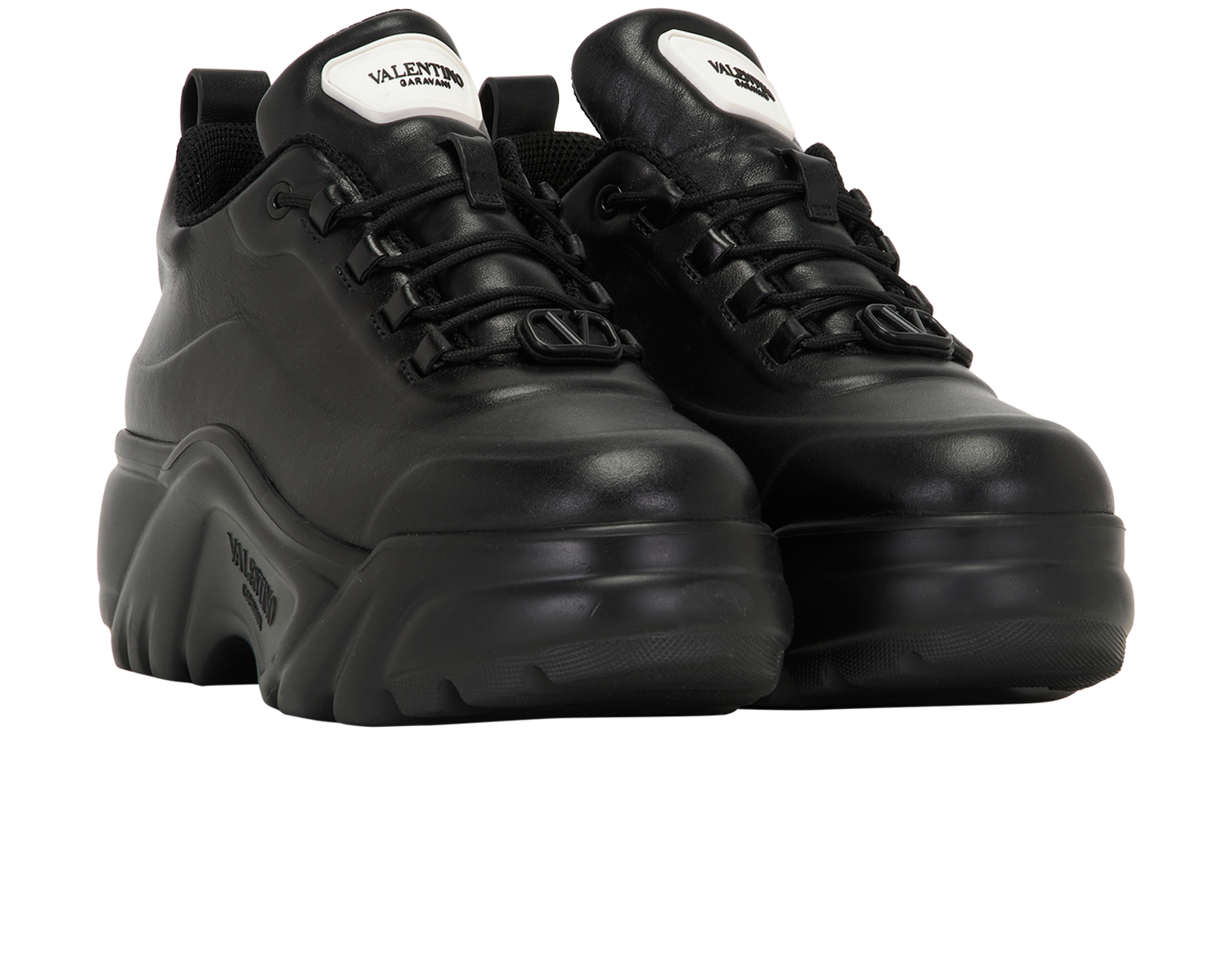 Valentino Flyover Trainers, &pound;220, Shoes, Black, Leather, Side view
