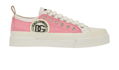 Dolce & Gabbana Portofino Trainers, &pound;150, Shoes, Pink/White, Canvas, Front view